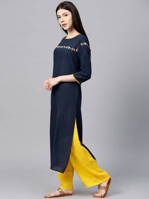 Blue plain cotton salwar 3