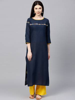 Blue plain cotton salwar 5