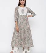 Grey embroidered cotton salwar