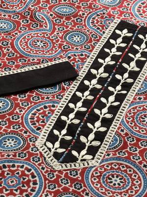 Maroon embroidered cotton ethnic-kurtis 5
