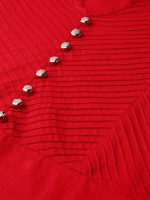 Red plain cotton ethnic-kurtis 5