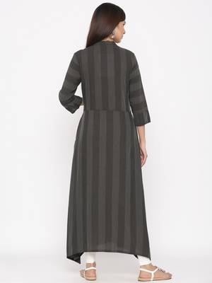 Black embroidered viscose rayon ethnic-kurtis 3