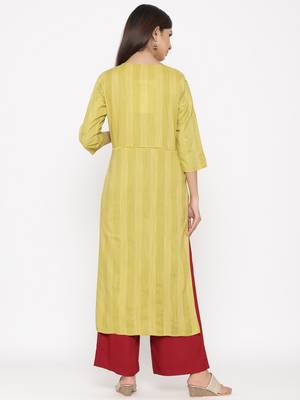 Green embroidered cotton silk ethnic-kurtis 3