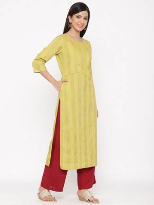 Green embroidered cotton silk ethnic-kurtis 4