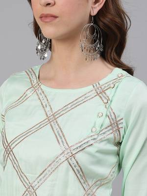 Green plain cotton silk ethnic-kurtis 5