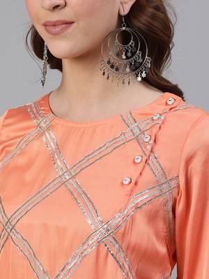 Orange plain cotton silk ethnic-kurtis 5