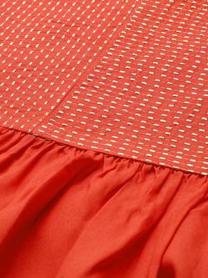 Orange embroidered rayon ethnic-kurtis 4