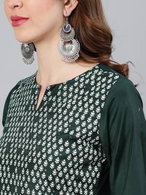 Green printed silk ethnic-kurtis 5