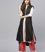 Black printed rayon ethnic-kurtis