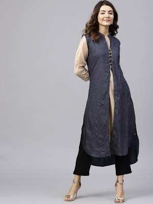 Blue printed rayon ethnic-kurtis 1