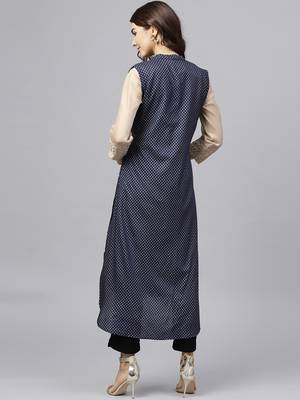 Blue printed rayon ethnic-kurtis 4