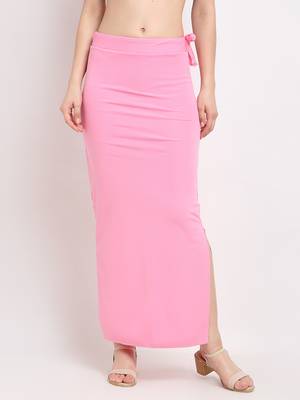 Baby-pink plain polyester petticoat 1