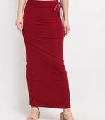 Maroon plain polyester petticoat