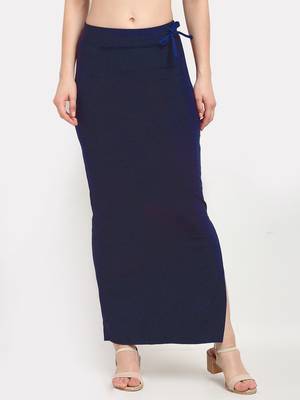 Navy-blue plain polyester petticoat 1