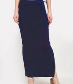 Navy-blue plain polyester petticoat