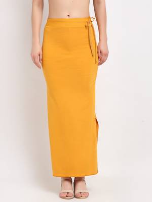 Mustard plain polyester petticoat 1