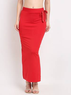 Red plain polyester petticoat 1