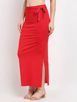 Red plain polyester petticoat 2