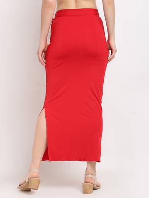 Red plain polyester petticoat 3