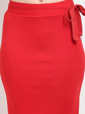 Red plain polyester petticoat 4