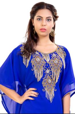 Royal Blue Stone Work Farasha 2