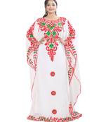 Dubai Moroccan Kaftan Arabic Abaya Maxi Machine Embroidery Caftan Farasha Floor Length Party Wear