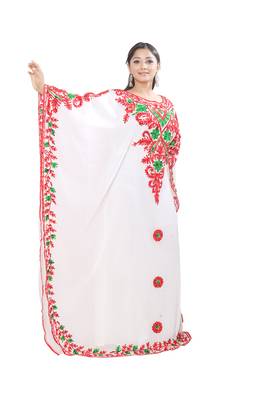Dubai Moroccan Kaftan Arabic Abaya Maxi Machine Embroidery Caftan Farasha Floor Length Party Wear 2