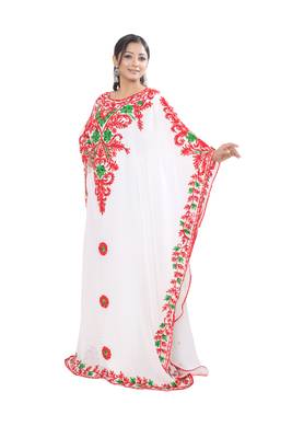 Dubai Moroccan Kaftan Arabic Abaya Maxi Machine Embroidery Caftan Farasha Floor Length Party Wear 3