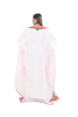Dubai Moroccan Kaftan Arabic Abaya Maxi Machine Embroidery Caftan Farasha Floor Length Party Wear 4