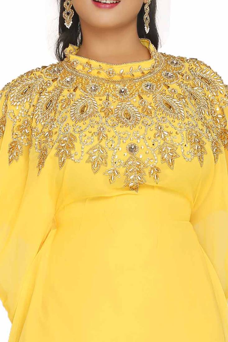 thumbnail image 2 of Luxury Hand-Beaded Moroccan Kaftan – Maxi Abaya With Embroidery (All Sizes) 2 of 3