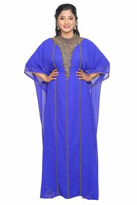 Royal Dubai Kaftan Arabic Abaya Maxi Moroccan Hand Beaded Caftan Farasha Floor Length 1