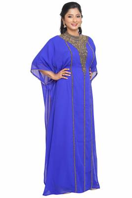Royal Dubai Kaftan Arabic Abaya Maxi Moroccan Hand Beaded Caftan Farasha Floor Length 3