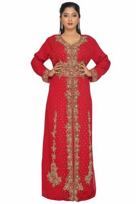 Dubai Moroccan Kaftan Arabic Abaya Maxi Hand Beaded Caftan Farasha Floor Length Party Wear Wedding 1