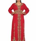 Dubai Moroccan Kaftan Arabic Abaya Maxi Hand Beaded Caftan Farasha Floor Length Party Wear Wedding