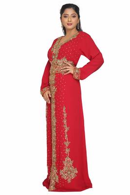 Dubai Moroccan Kaftan Arabic Abaya Maxi Hand Beaded Caftan Farasha Floor Length Party Wear Wedding 3