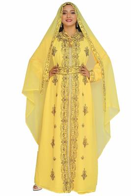 Dubai Moroccan Kaftan Arabic Abaya Maxi Hand Beaded Caftan Farasha Floor Length Party Wear Wedding 1