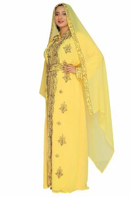 Dubai Moroccan Kaftan Arabic Abaya Maxi Hand Beaded Caftan Farasha Floor Length Party Wear Wedding 3