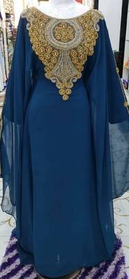 Navy Blue Stone Work Farasha 1