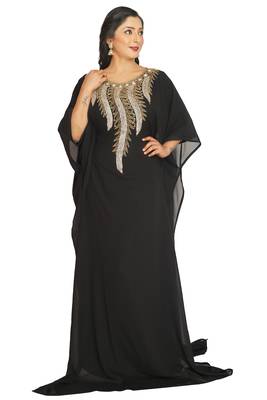 Abaya Maxi Hand Beaded Caftan Farasha Floor Length Party Wedding Gown Beach Stylish Jalabiya Women Dress 1