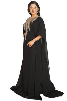 Abaya Maxi Hand Beaded Caftan Farasha Floor Length Party Wedding Gown Beach Stylish Jalabiya Women Dress 3