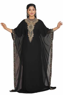 Dubai Moroccan Kaftan Arabic Abaya Maxi Hand Beaded Caftan Farasha Floor Length Party Wear Wedding 1