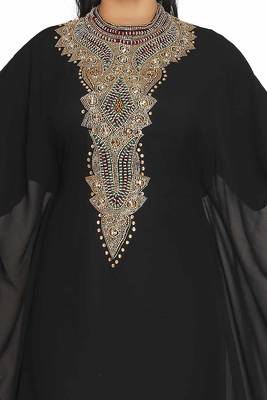 Dubai Moroccan Kaftan Arabic Abaya Maxi Hand Beaded Caftan Farasha Floor Length Party Wear Wedding 2