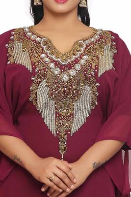  Royal Moroccan Dubai Kaftan Arabic Abaya Maxi Hand Beaded Caftan Farasha Party Wedding Gown Beach Stylish Jalabiya  2