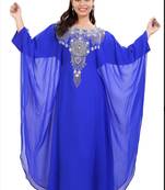 Royal Blue Hand Embroidered Farasha
