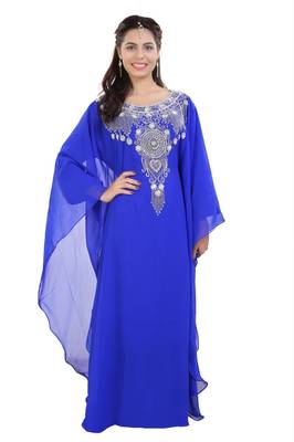 Royal Blue Hand Embroidered Farasha 2