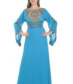 Light Blue Hand Embroidered Farasha