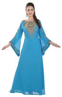 Light Blue Hand Embroidered Farasha 2