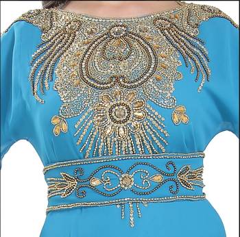 Light Blue Hand Embroidered Farasha 3