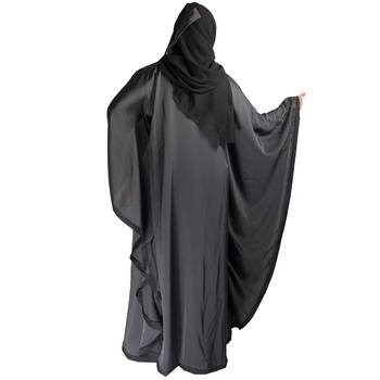 Black plain art silk abaya 4