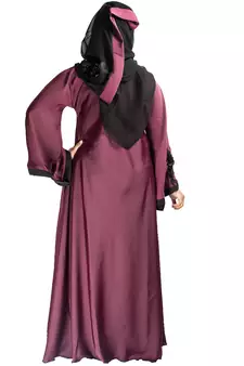 Maroon plain art silk abaya